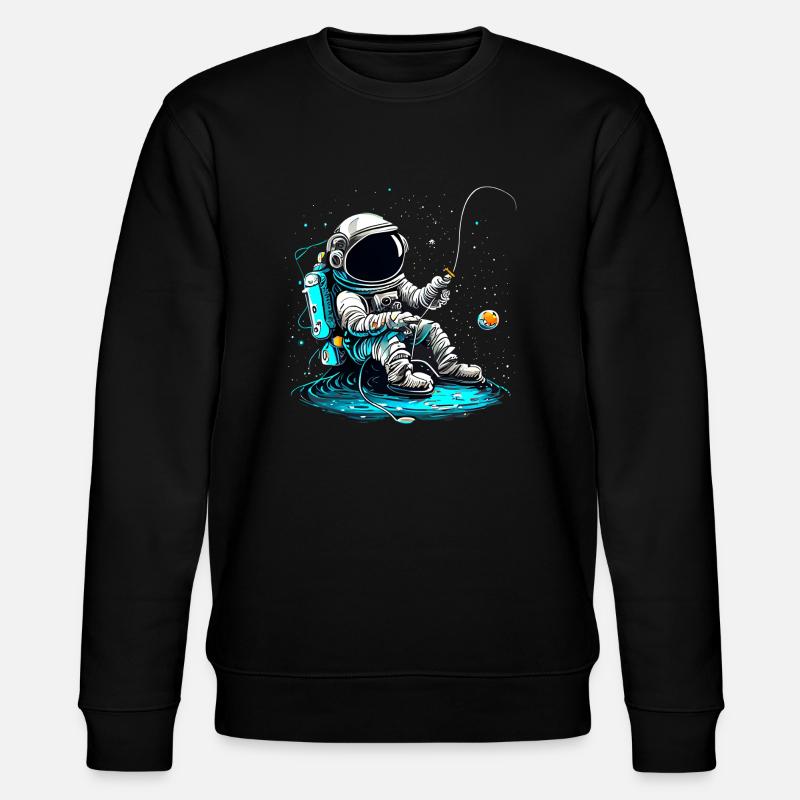 Astronaute à la pêche - Sweat bio CHANGER Stanley/Stella Unisexe - noir