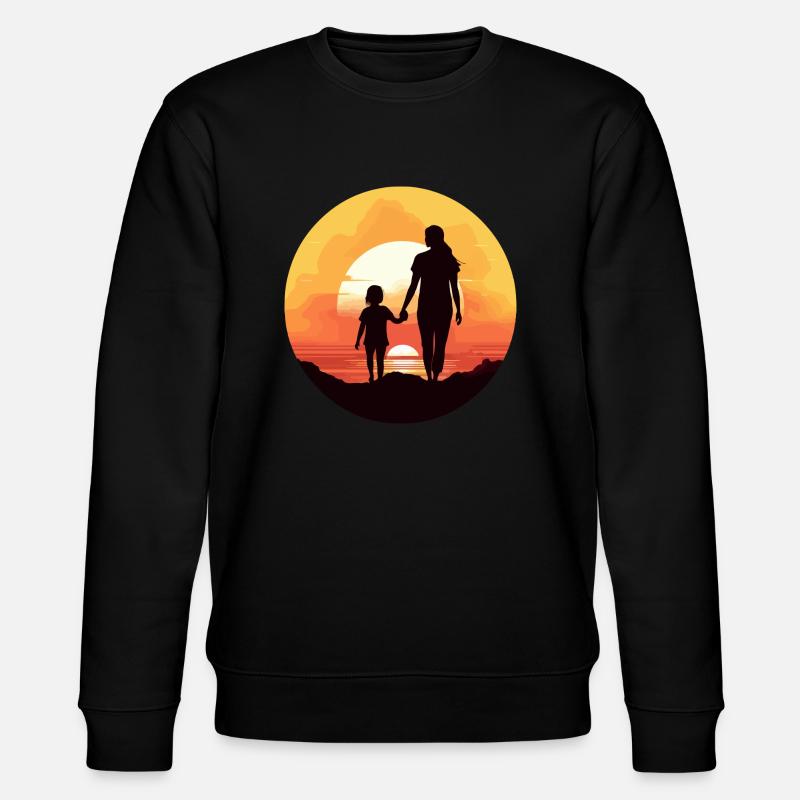 Maman au coucher du soleil - Sweat bio CHANGER Stanley/Stella Unisexe - noir