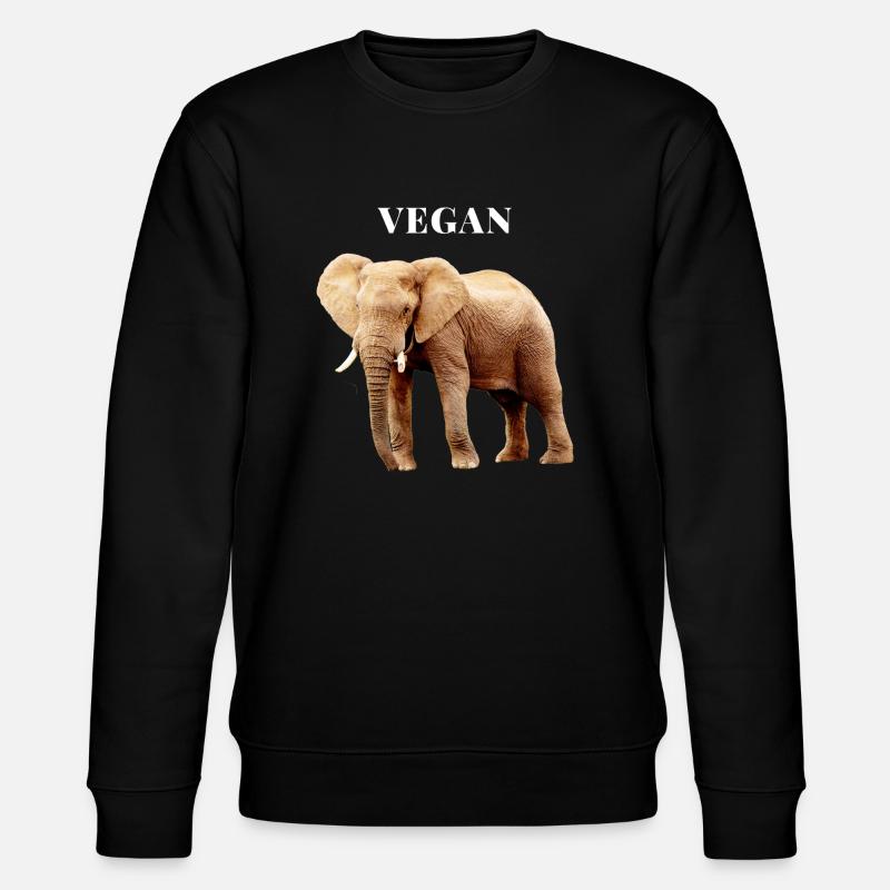 Éléphant végétalien - Sweat bio CHANGER Stanley/Stella Unisexe - noir