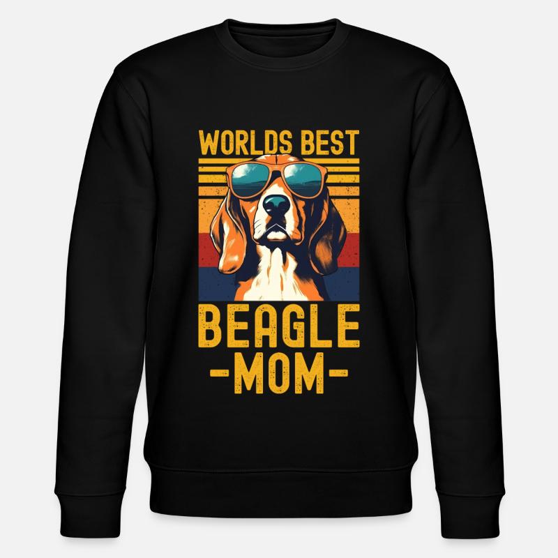 Beagle mit sonnenbrille retro - Stanley/Stella Unisex Bio-Sweatshirt CHANGER  - Schwarz