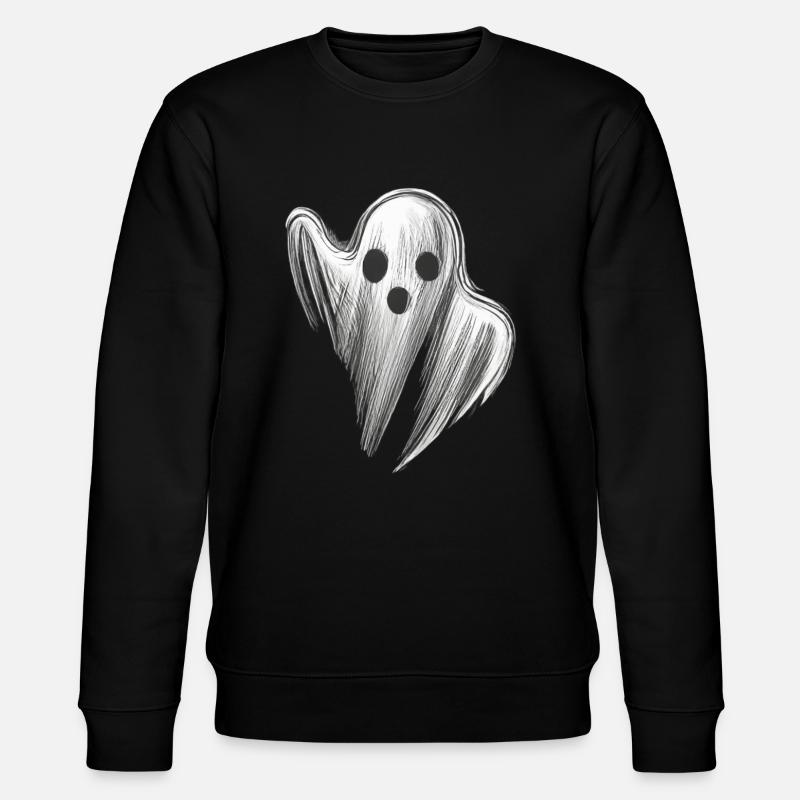 STYLIZED SCARY GHOST - Stanley/Stella CHANGER Unisex Organic Sweatshirt - black