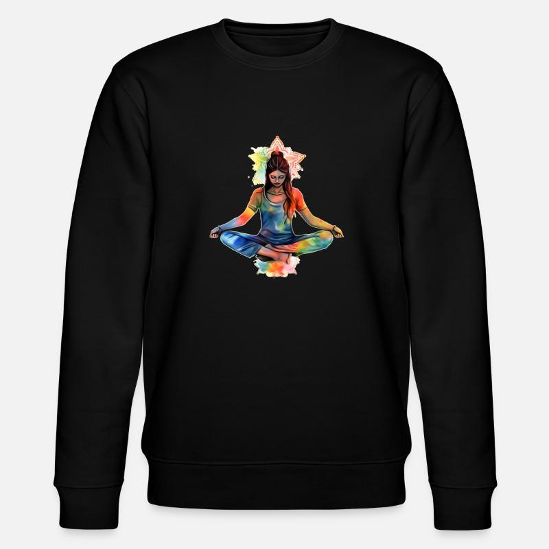 "Meditationsfreude" - Stanley/Stella Unisex Bio-Sweatshirt CHANGER  - Schwarz