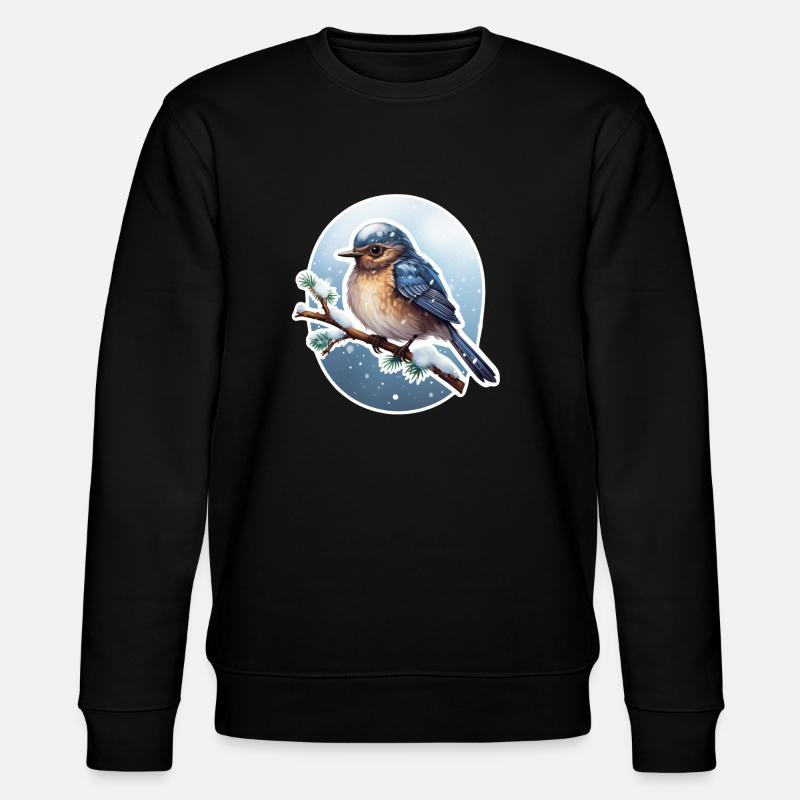 Wintervogel Schnee - Stanley/Stella Unisex Bio-Sweatshirt CHANGER  - Schwarz
