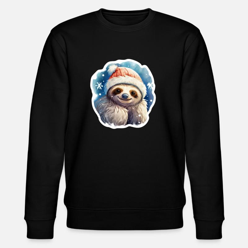 Christmas Sloth - Stanley/Stella CHANGER Unisex Organic Sweatshirt - black