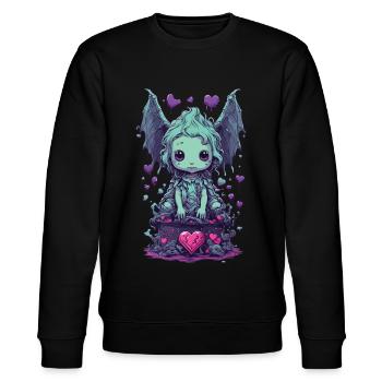Gothic Ghoul Kawaii Love Monster Pastel Design - Stanley/Stella Unisex Bio-Sweatshirt CHANGER  - Schwarz - Vorne - Nik (191cm) & Marisol (170cm)