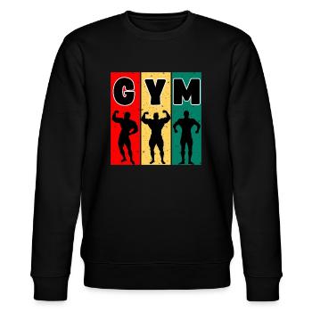 GYM Fitness Sport Bodybuilding Design - Stanley/Stella Unisex Bio-Sweatshirt CHANGER  - Schwarz - Vorne - Nik (191cm) & Marisol (170cm)
