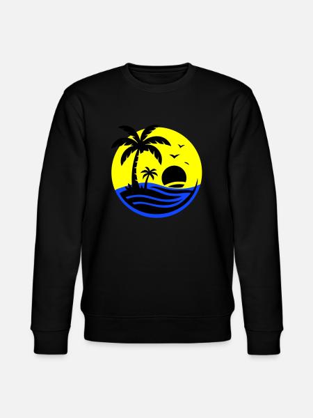 Insel Palmen Meer - Stanley/Stella Unisex Bio-Sweatshirt CHANGER  - Schwarz