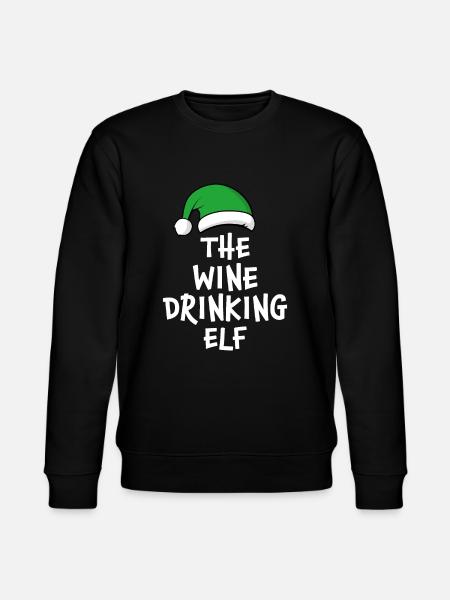 The Wine Drinking Elf - Stanley/Stella CHANGER Unisex Organic Sweatshirt - black