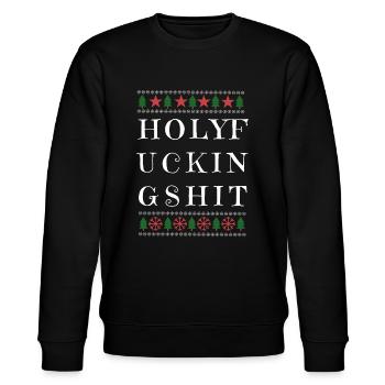Holy Fucking Shit Christmas - Stanley/Stella Unisex Bio-Sweatshirt CHANGER  - Schwarz - Vorne - Nik (191cm) & Marisol (170cm)