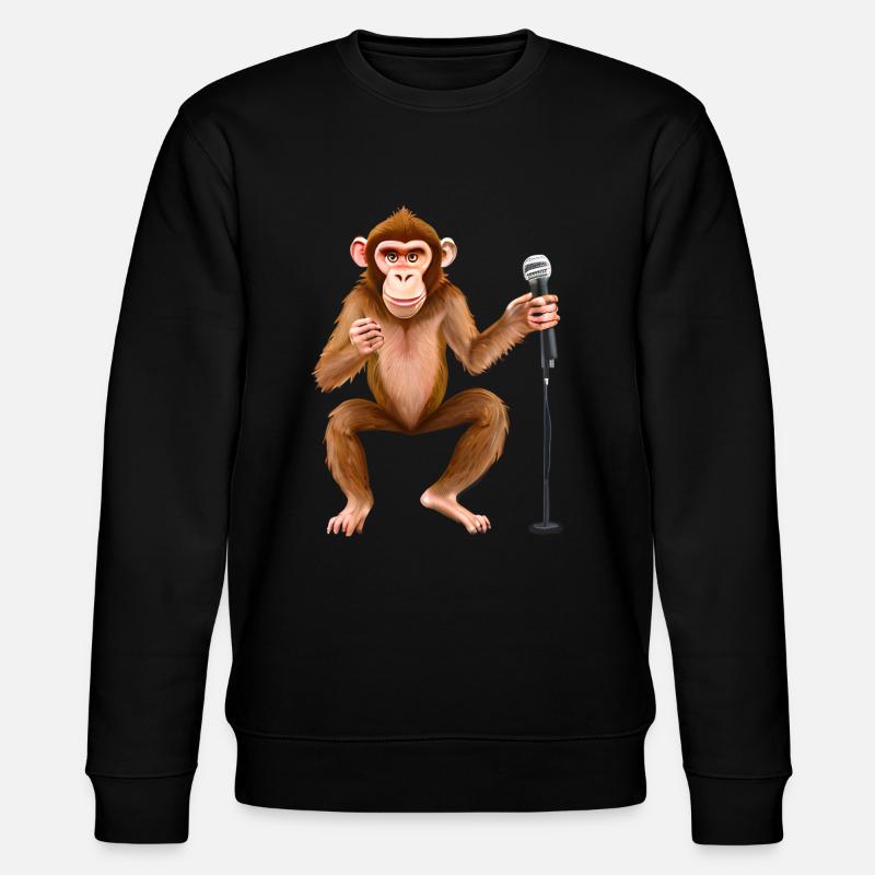 Singender Affe - Stanley/Stella Unisex Bio-Sweatshirt CHANGER  - Schwarz