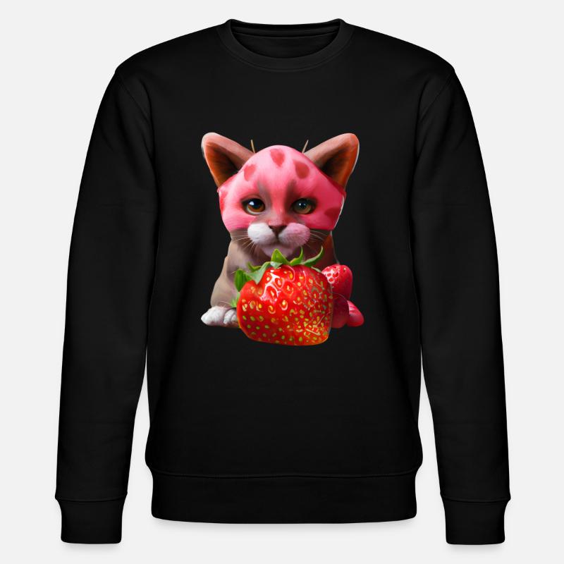 Erdbeerkatze - Stanley/Stella Unisex Bio-Sweatshirt CHANGER  - Schwarz