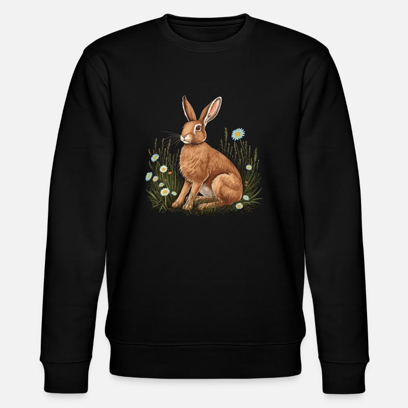 Hase Kaninchen - Stanley/Stella Unisex Bio-Sweatshirt CHANGER  - Schwarz