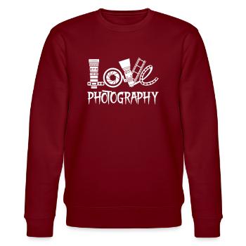 Love Photography - Stanley/Stella Unisex Bio-Sweatshirt CHANGER  - Burgunderrot - Vorne - Nik (191cm) & Marisol (170cm)