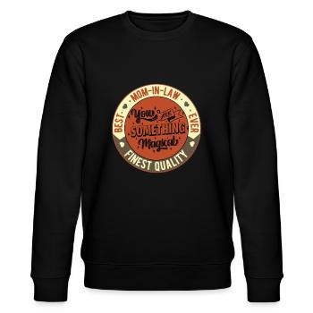 Schönes und lustiges komplementäres Zitat der Schwiegermutter - Stanley/Stella Unisex Bio-Sweatshirt CHANGER  - Schwarz - Vorne - Nik (191cm) & Marisol (170cm)