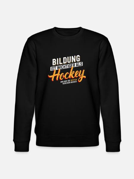 Education is important - hockey - Stanley/Stella CHANGER Unisex Organic Sweatshirt - black