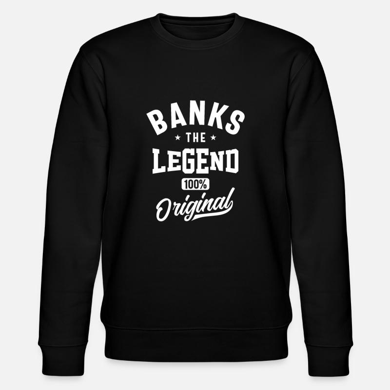 Banks Personalized Name - Stanley/Stella CHANGER Unisex Organic Sweatshirt - black