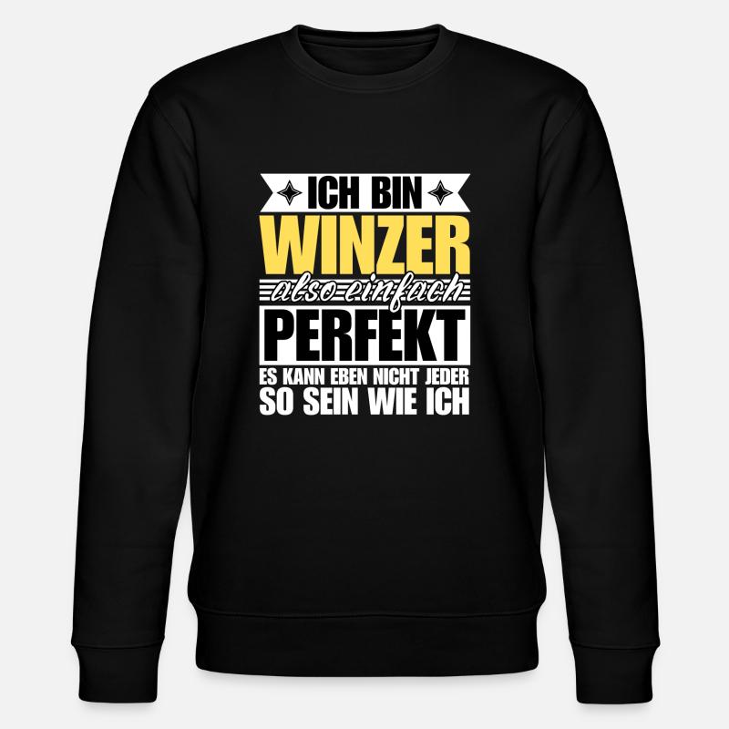 Perfekter Winzer - Stanley/Stella Unisex Bio-Sweatshirt CHANGER  - Schwarz