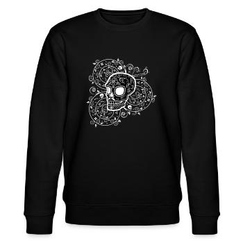 Sugar Skull et Spirals Black White Design - Sweat bio CHANGER Stanley/Stella Unisexe - noir - Devant - Nik (191cm) & Marisol (170cm)