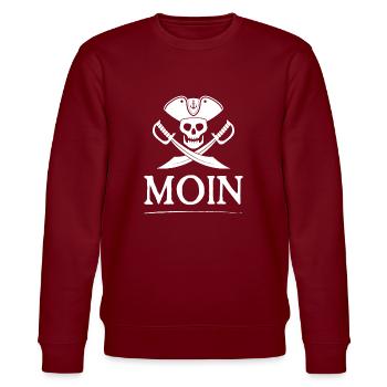MOIN PIRAT | Anker Piraten Säbel Hut - Stanley/Stella Unisex Bio-Sweatshirt CHANGER  - Burgunderrot - Vorne - Nik (191cm) & Marisol (170cm)