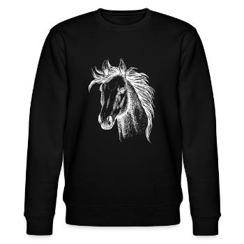 Beau cheval - Sweat bio CHANGER Stanley/Stella Unisexe - noir - Devant - Nik (191cm) & Marisol (170cm)