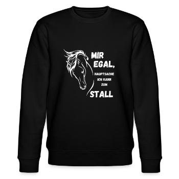 Ich kann zum Stall - Stanley/Stella Unisex Bio-Sweatshirt CHANGER  - Schwarz - Vorne - Nik (191cm) & Marisol (170cm)