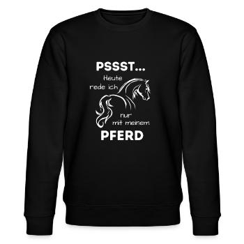 Nur mit meinem Pferd - Stanley/Stella Unisex Bio-Sweatshirt CHANGER  - Schwarz - Vorne - Nik (191cm) & Marisol (170cm)