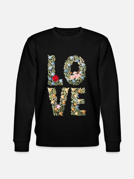 LOVE Floral Letters - Stanley/Stella CHANGER Unisex Organic Sweatshirt - black