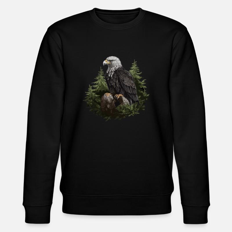 Weißkopfseeadler Adler Vogel Tier Wald - Stanley/Stella Unisex Bio-Sweatshirt CHANGER  - Schwarz