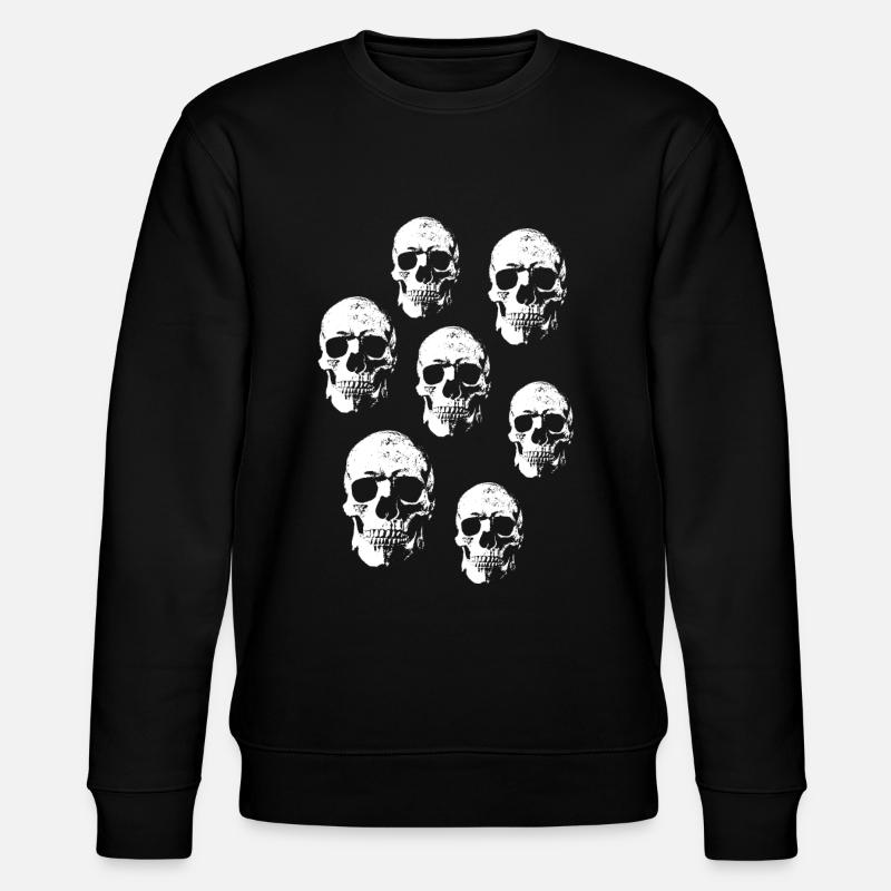 Halloween Totenköpfe - Stanley/Stella Unisex Bio-Sweatshirt CHANGER  - Schwarz