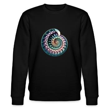 Fibonacci Spirale, Muschel, Goldener Schnitt - Stanley/Stella Unisex Bio-Sweatshirt CHANGER  - Schwarz - Vorne - Nik (191cm) & Marisol (170cm)