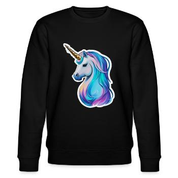 Magical unicorn, an enchanting world for children - Stanley/Stella CHANGER Unisex Organic Sweatshirt - black - Front - Nik (191cm) & Marisol (170cm)