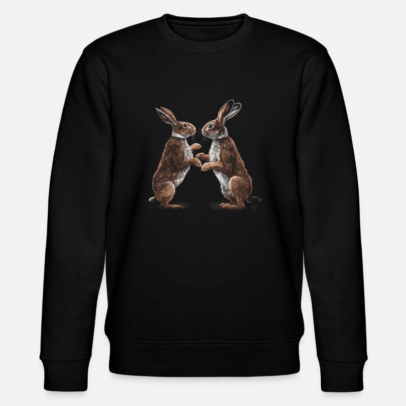 Rabbit Rabbit Boxing - Stanley/Stella CHANGER Unisex Organic Sweatshirt - black