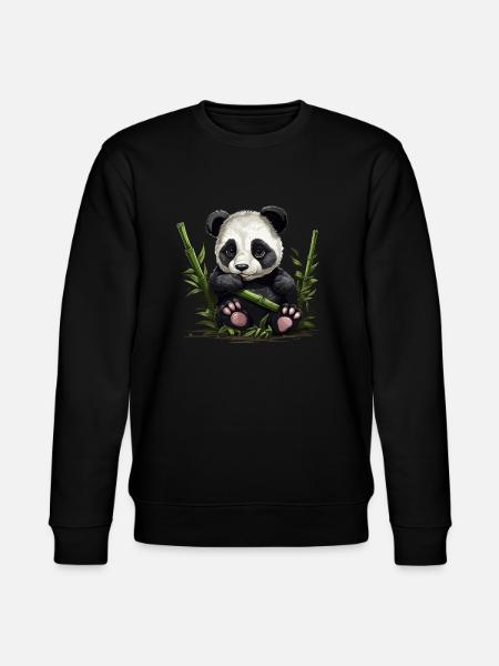 Panda Bear Bamboo Panda Baby - Stanley/Stella CHANGER Unisex Organic Sweatshirt - black