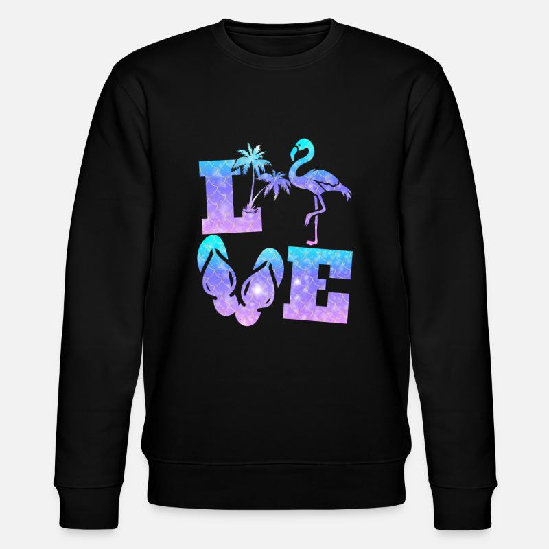 Liebe Flamingo - Stanley/Stella Unisex Bio-Sweatshirt CHANGER  - Schwarz