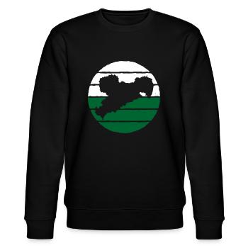 Sachsen Flagge Umriss Sächsische Fahne Ossi SN - Stanley/Stella Unisex Bio-Sweatshirt CHANGER  - Schwarz - Vorne - Nik (191cm) & Marisol (170cm)