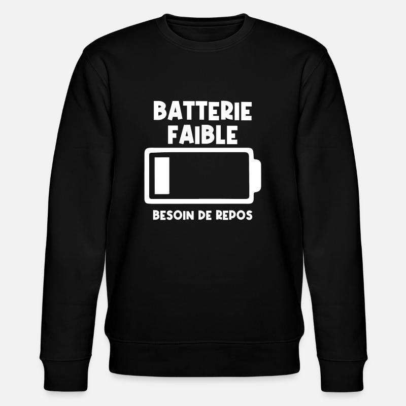Batterie faible - Sweat bio CHANGER Stanley/Stella Unisexe - noir
