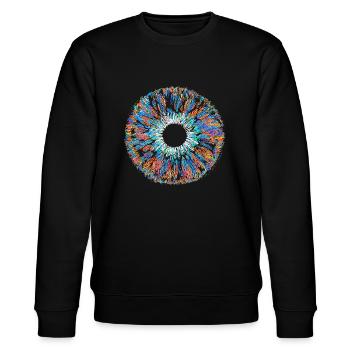 Colorful Eye Iris All Seeing Mandala Pupil - Stanley/Stella CHANGER Unisex Organic Sweatshirt - black - Front - Nik (191cm) & Marisol (170cm)