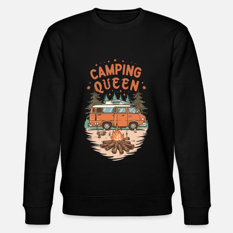 Camping Königin - Stanley/Stella Unisex Bio-Sweatshirt CHANGER  - Schwarz