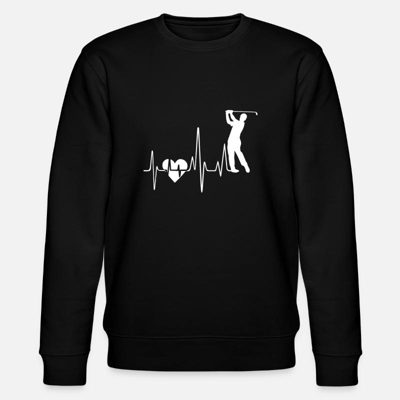 Golf Herzschlag - Stanley/Stella Unisex Bio-Sweatshirt CHANGER  - Schwarz