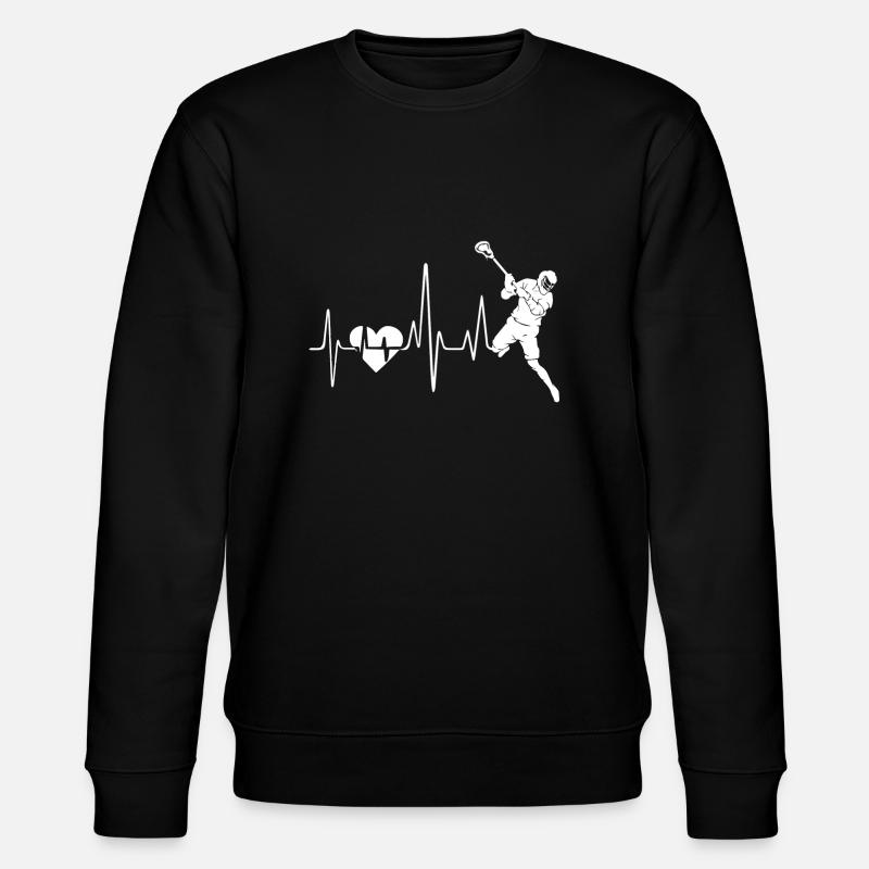 Lacrosse Lacrosse Heartbeat - Stanley/Stella CHANGER Unisex Organic Sweatshirt - black