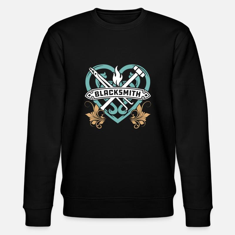 Blacksmith Blacksmith Heart - Stanley/Stella CHANGER Unisex Organic Sweatshirt - black