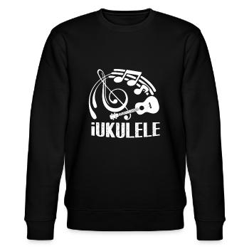 Ukulele Lustige Ukulele - Stanley/Stella Unisex Bio-Sweatshirt CHANGER  - Schwarz - Vorne - Nik (191cm) & Marisol (170cm)
