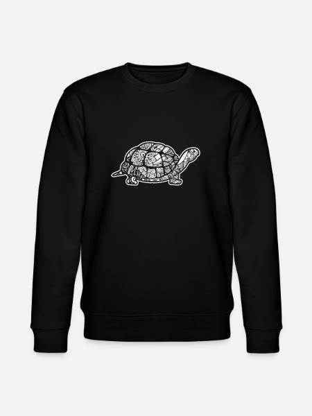 Tortoise Floral Pattern - Stanley/Stella CHANGER Unisex Organic Sweatshirt - black
