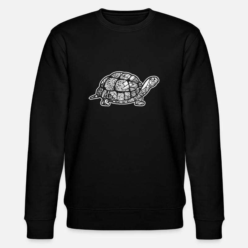 Schildkröte Blumenmuster - Stanley/Stella Unisex Bio-Sweatshirt CHANGER  - Schwarz