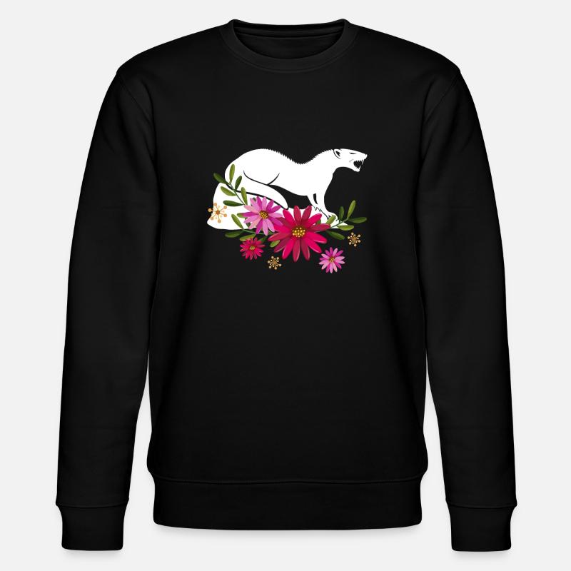 Mangouste aux fleurs - Sweat bio CHANGER Stanley/Stella Unisexe - noir