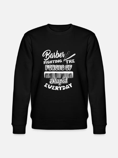 Barber Barber Fighting - Stanley/Stella CHANGER Unisex Organic Sweatshirt - black