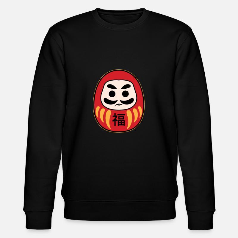 Japanischer Daruma - Stanley/Stella Unisex Bio-Sweatshirt CHANGER  - Schwarz