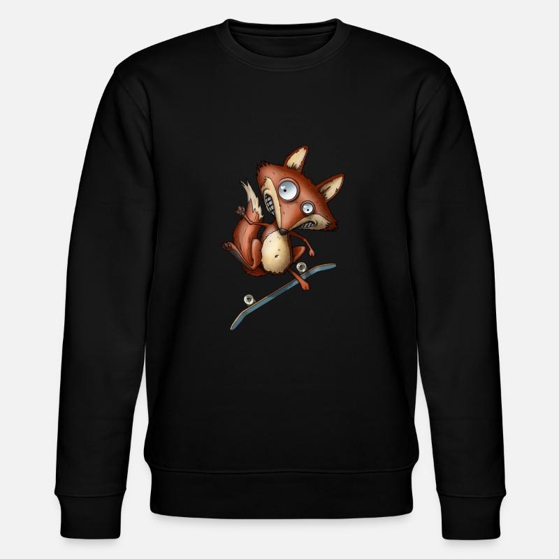 Skateboard renard - Sweat bio CHANGER Stanley/Stella Unisexe - noir