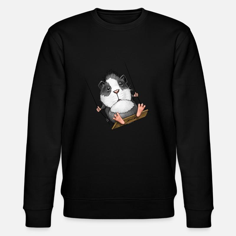Cochon d’Inde mignon sur balançoire - Sweat bio CHANGER Stanley/Stella Unisexe - noir