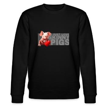 Skinny Pig Meerschweinchen Liebe mit Herz - Stanley/Stella Unisex Bio-Sweatshirt CHANGER  - Schwarz - Vorne - Nik (191cm) & Marisol (170cm)